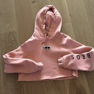 Dutch Bros Peachy Pink S Womens Hoodie Thick Soft CUTE Cutoff Cropped RARE